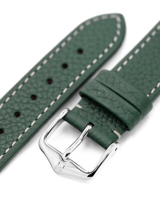 bracelet en cuir Hirsch Bologna M 01802140-2, vert, veau, longueur M, Quick Release
