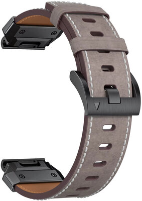 bracelet en cuir Ricardo Sappada 22mm, Gray, QuickFit