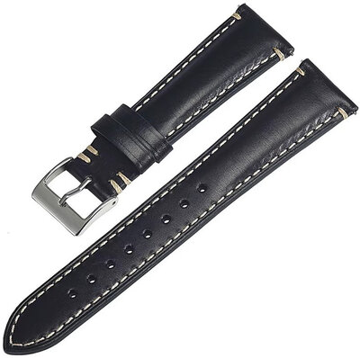 bracelet en cuir Ricardo Aosta premium, Black, Quick Release