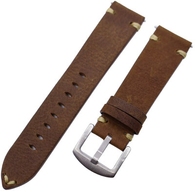 Bracelet en cuir Ricardo Crema premium, Brown, Quick Release