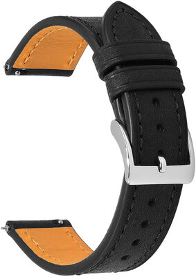 Bracelet en cuir Ricardo Orvieto premium, Black, Quick Release
