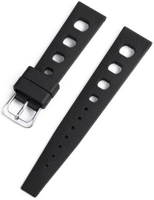 Bracelet en caoutchouc Ricardo Riva premium 20mm, Black, Quick Release