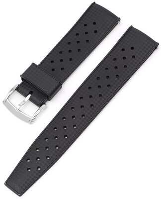 Bracelet en caoutchouc Ricardo Salerno premium 20mm, Black, Quick Release