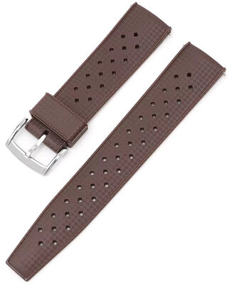 Bracelet en caoutchouc Ricardo Salerno premium 20mm, Brown, Quick Release