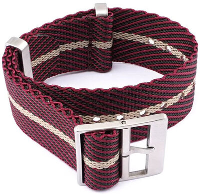 Bracelet en textile Ricardo Mantova premium, Red/Black, NATO