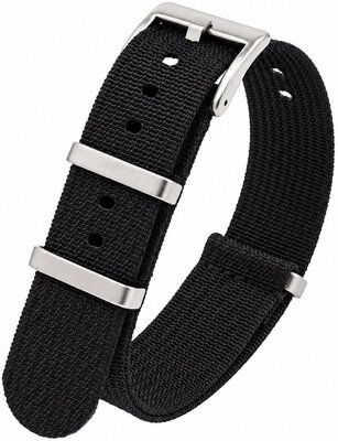 Bracelet en textile Ricardo Olbia premium, Black, NATO