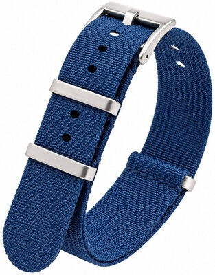 Bracelet en textile Ricardo Olbia premium, Blue, NATO