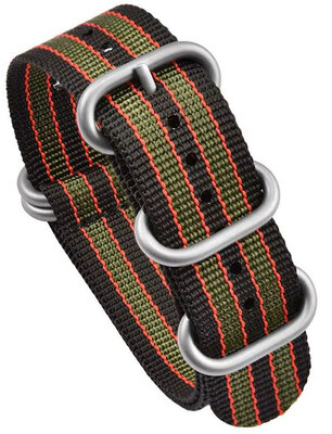 Bracelet en textile Ricardo Ravenna premium, Green/Black, NATO