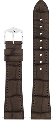 bracelet en cuir Hirsch London Nubuk L 04277010-2, marron, cuir d'alligator, longueur L, Quick Release