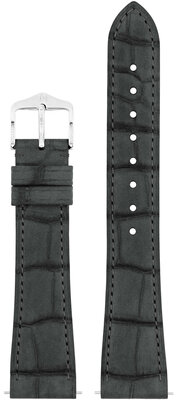 bracelet en cuir Hirsch London Nubuk L 04277030-2, gris, cuir d'alligator, longueur L, Quick Release