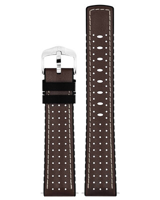 Bracelet en cuir Hirsch Tiger L 0915002010-2, marron, veau, longueur L, Quick Release