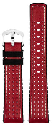 Bracelet en cuir Hirsch Tiger L 0915002020-2, rouge, veau, longueur L, Quick Release