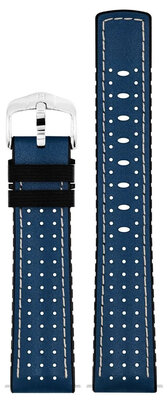 Bracelet en cuir Hirsch Tiger L 0915002080-2, bleu, veau, longueur L, Quick Release